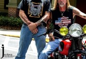 Red Rocker Bobber with Michael Allman Photo shoot for Born to Ride Magazine