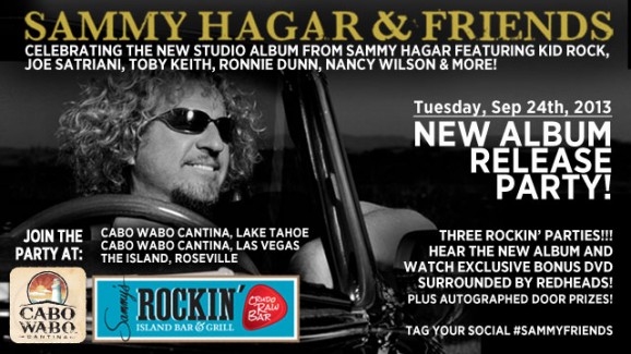 SAMMY HAGAR & FRIENDS NEW CD RELEASE PARTY SEPTEMBER 24! 